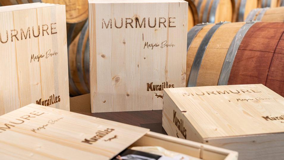 Coffret exclusif du vin blanc Aigle les Murailles Murmure, Chasselas de la Maison Henri Badoux.